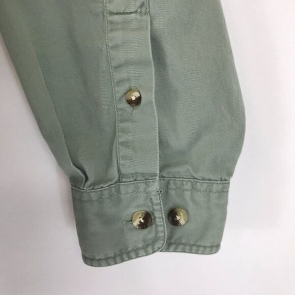 Eddie Bauer Casual Button Down Shirt Men's Large Green 100% Cotton Woven Outdoor - Picture 5 of 11